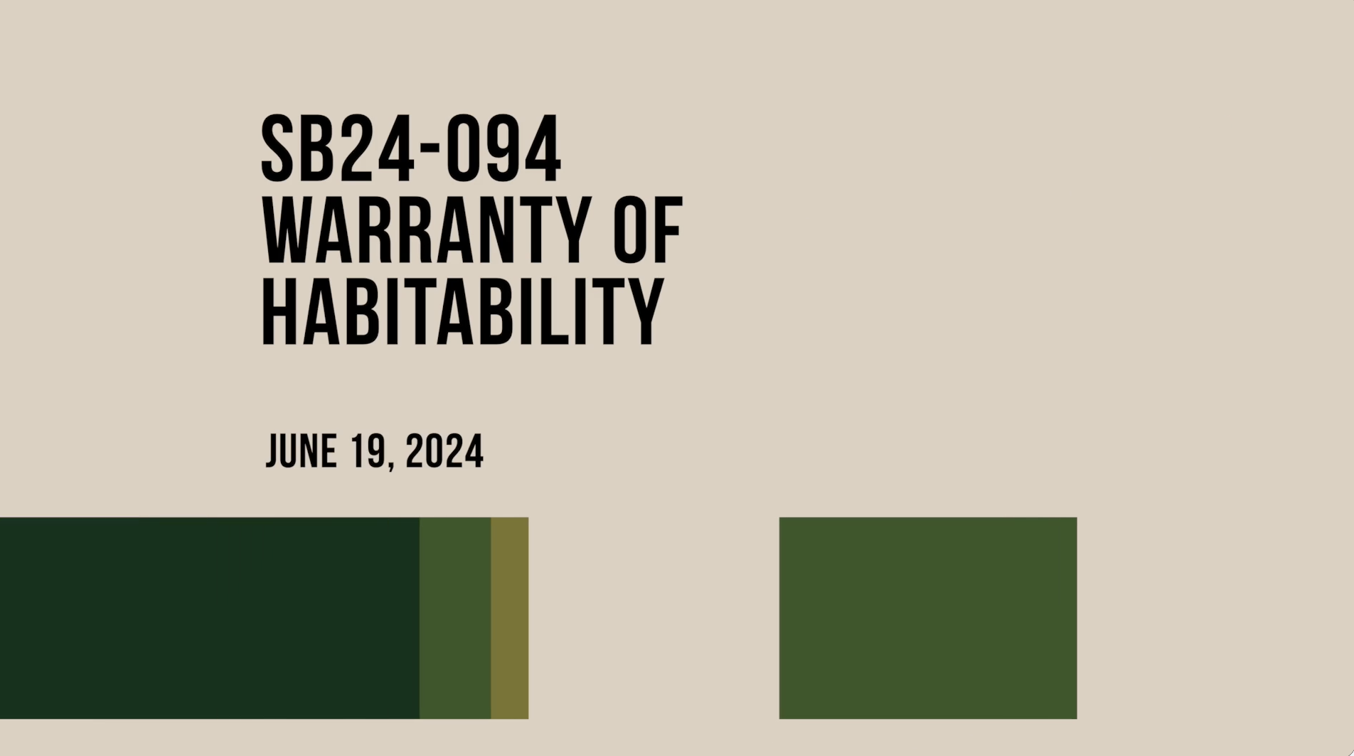 Warranty of Habitability June 19th, 2024